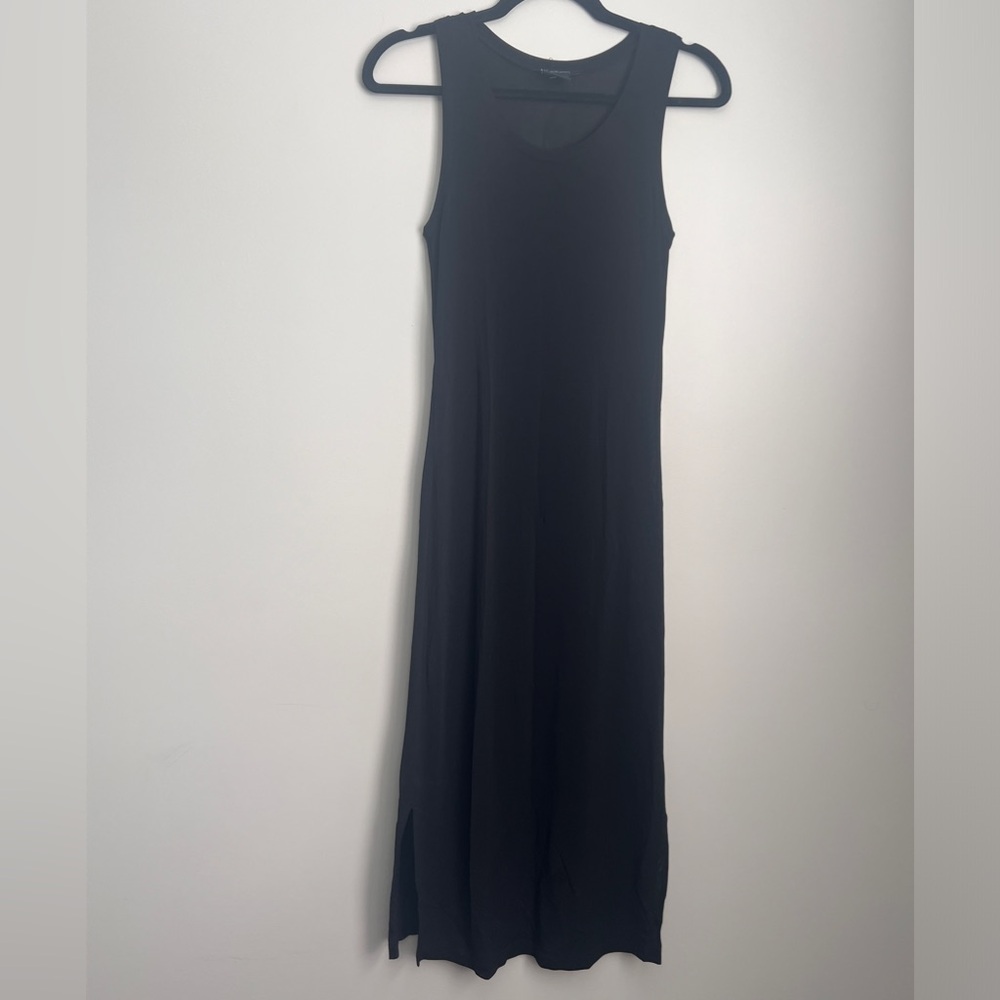 Armani Exchange Maxi body-con dress in black.